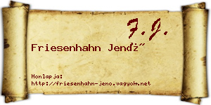 Friesenhahn Jenő névjegykártya